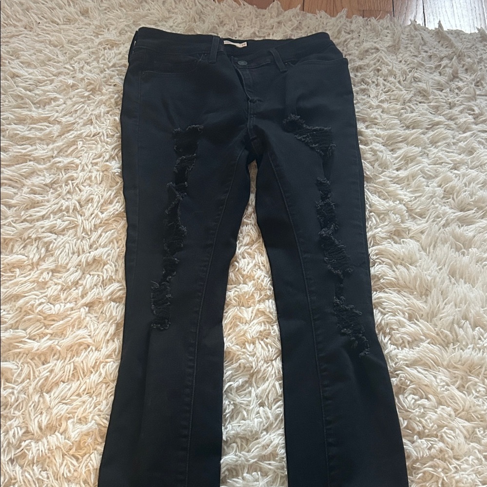 Levi's Black Distressed Skinny Jeans